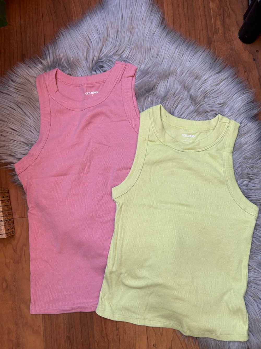 Old Navy Pink and Light Green Tank Top Set
